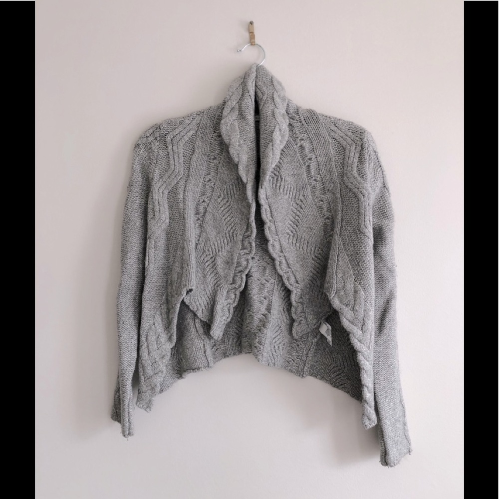 Cable Knit Grey Shrug S